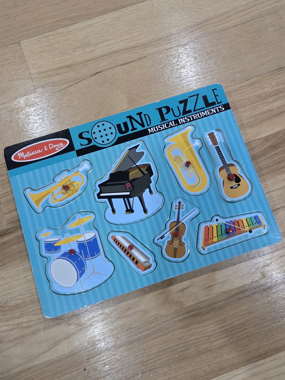 Melissa & Doug Kids Musical Instruments Sound Puzzle - Blue